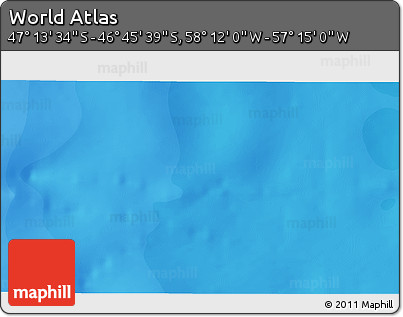 Political 3D Map of the Area around 46° 59' 36" S, 57° 43' 30" W