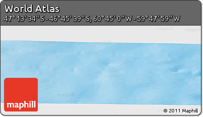 Physical Panoramic Map of the Area around 46° 59' 36" S, 60° 16' 29" W