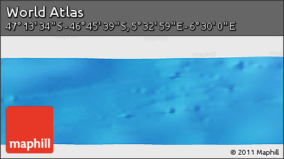 Physical Panoramic Map of the Area around 46° 59' 36" S, 6° 1' 30" E