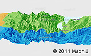 Political Panoramic Map of the area around 46° 59' 36" S, 73° 1' 30" W