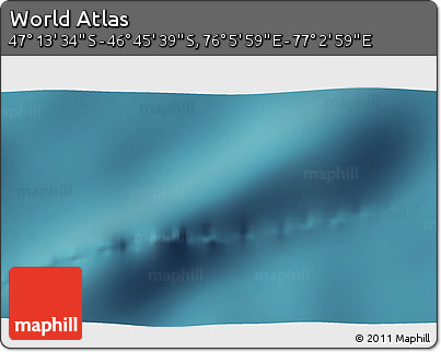 Satellite 3D Map of the Area around 46° 59' 36" S, 76° 34' 29" E