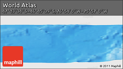 Physical Panoramic Map of the Area around 46° 59' 36" S, 76° 25' 30" W