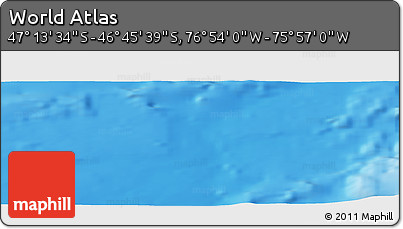 Physical Panoramic Map of the Area around 46° 59' 36" S, 76° 25' 30" W