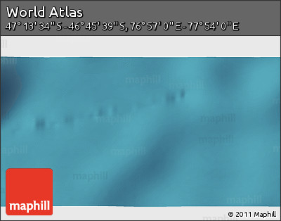 Satellite 3D Map of the Area around 46° 59' 36" S, 77° 25' 30" E