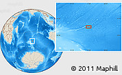 Shaded Relief Location Map of the area around 46° 59' 36" S, 77° 25' 30" E
