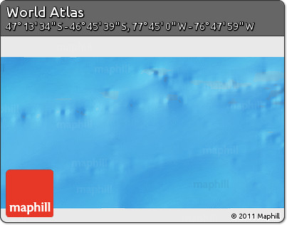 Physical 3D Map of the Area around 46° 59' 36" S, 77° 16' 30" W