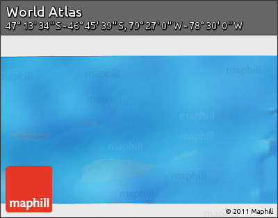 Physical 3D Map of the Area around 46° 59' 36" S, 78° 58' 29" W