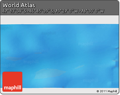 Physical 3D Map of the Area around 46° 59' 36" S, 78° 58' 29" W