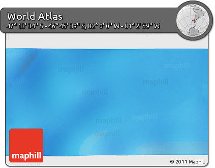 Physical 3D Map of the Area around 46° 59' 36" S, 81° 31' 30" W