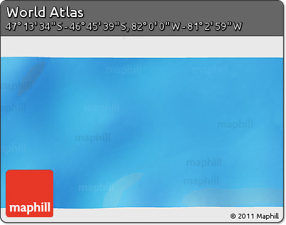 Physical 3D Map of the Area around 46° 59' 36" S, 81° 31' 30" W