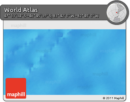 Physical 3D Map of the Area around 46° 59' 36" S, 83° 13' 29" W