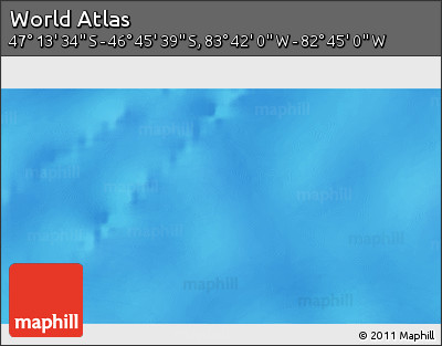 Physical 3D Map of the Area around 46° 59' 36" S, 83° 13' 29" W