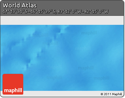 Shaded Relief 3D Map of the Area around 46° 59' 36" S, 83° 13' 29" W