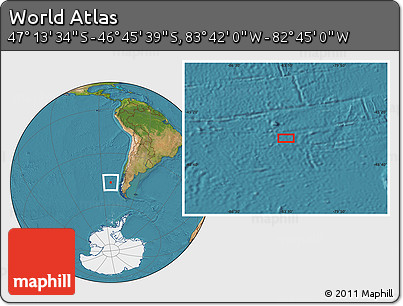 Satellite Location Map of the Area around 46° 59' 36" S, 83° 13' 29" W