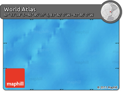 Physical Map of the Area around 46° 59' 36" S, 83° 13' 29" W