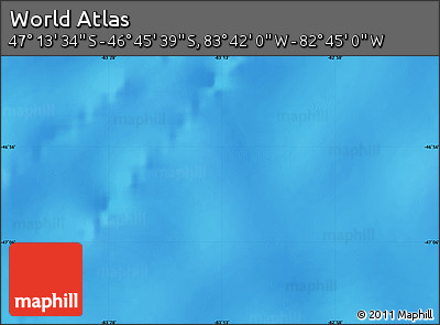 Physical Map of the Area around 46° 59' 36" S, 83° 13' 29" W