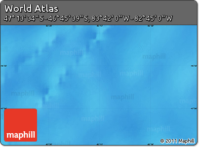 Physical Map of the Area around 46° 59' 36" S, 83° 13' 29" W