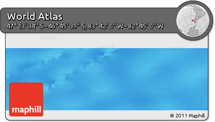 Physical Panoramic Map of the Area around 46° 59' 36" S, 83° 13' 29" W