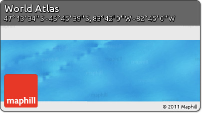 Shaded Relief Panoramic Map of the Area around 46° 59' 36" S, 83° 13' 29" W