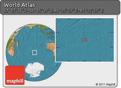 Satellite Location Map of the Area around 46° 59' 36" S, 85° 4' 29" E