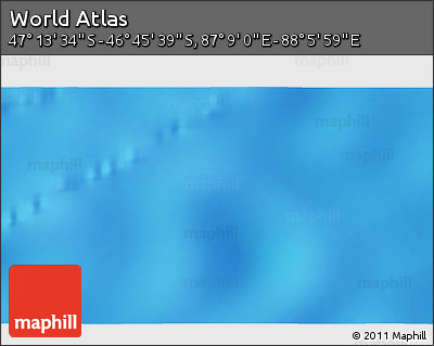 Physical 3D Map of the Area around 46° 59' 36" S, 87° 37' 30" E