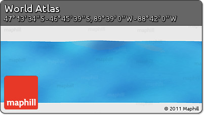 Shaded Relief Panoramic Map of the Area around 46° 59' 36" S, 89° 10' 30" W