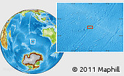 Physical Location Map of the area around 46° 59' 36" S, 94° 25' 30" E
