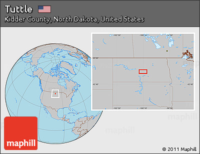 Gray Location Map of Tuttle