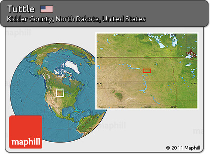 Satellite Location Map of Tuttle