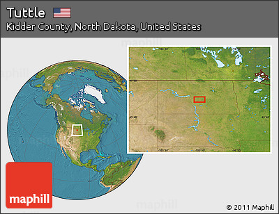 Satellite Location Map of Tuttle