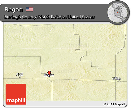Physical Panoramic Map of Regan