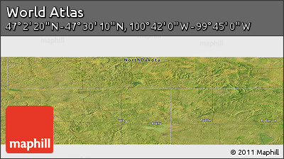 Satellite Panoramic Map of the Area around 47° 16' 15" N, 100° 13' 29" W