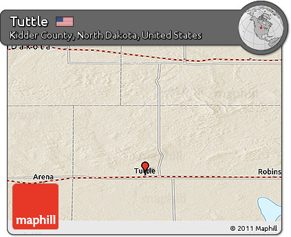 Shaded Relief Panoramic Map of Tuttle