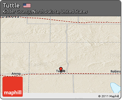 Shaded Relief Panoramic Map of Tuttle