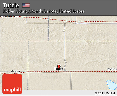 Shaded Relief Panoramic Map of Tuttle