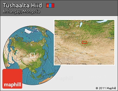 Satellite Location Map of Tushaalta Hiid