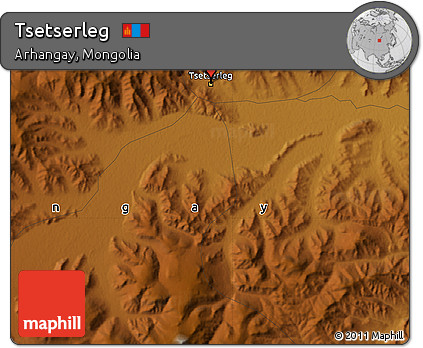 Physical Map of Tsetserleg