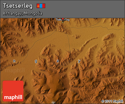 Physical Map of Tsetserleg