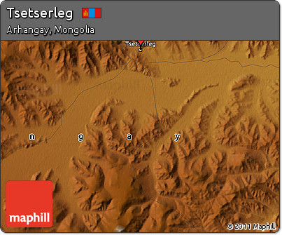 Physical Map of Tsetserleg