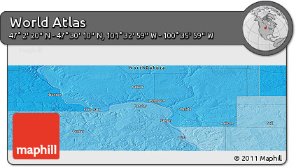 Political Panoramic Map of the Area around 47° 16' 15" N, 101° 4' 29" W