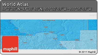 Political Panoramic Map of the Area around 47° 16' 15" N, 101° 4' 29" W