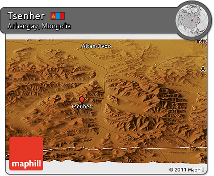 Physical Panoramic Map of Tsenher