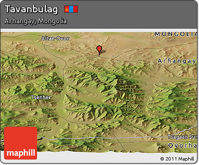 Satellite Panoramic Map of Tavanbulag