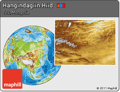 Physical Location Map of Hangindagiin Hiid