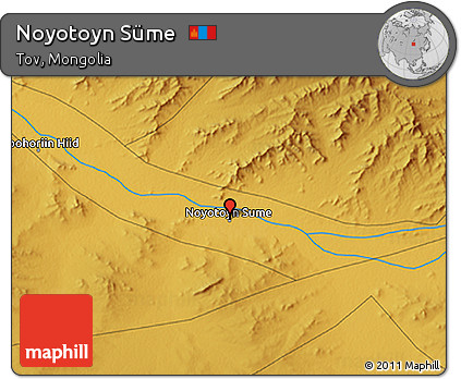 Physical 3D Map of Noyotoyn Süme