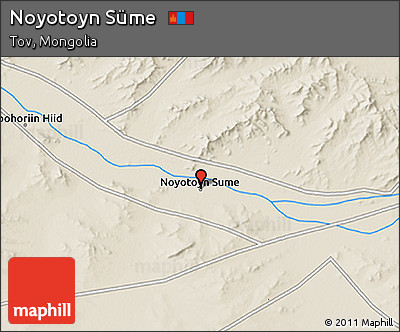 Shaded Relief 3D Map of Noyotoyn Süme