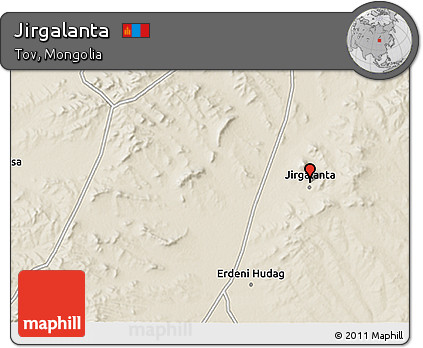 Shaded Relief 3D Map of Jirgalanta