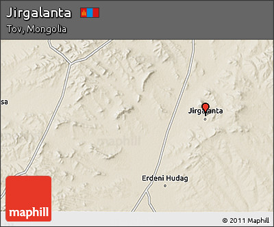 Shaded Relief 3D Map of Jirgalanta