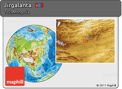 Physical Location Map of Jirgalanta