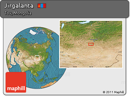 Satellite Location Map of Jirgalanta